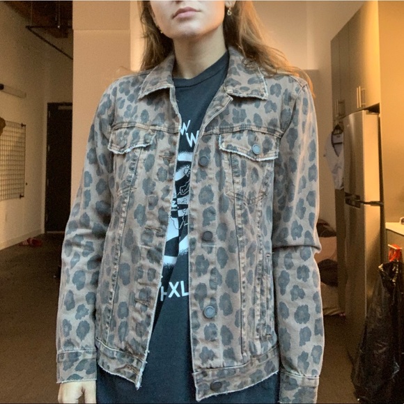 blanknyc leopard denim jacket